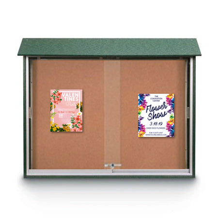 48x48 Outdoor Message Center Wall Mount with Sliding Doors