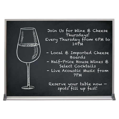 Value Line 18x36 BLACK Chalk Board with Aluminum Frame