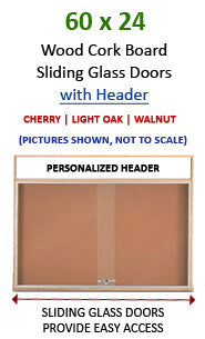 60x24 Indoor Information Board Message Centers w Tempered Glass Doors 