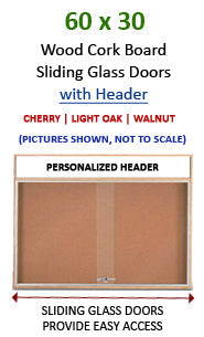 60x30 Indoor Information Board Message Centers w Tempered Glass Doors 