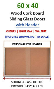 60x40 Indoor Information Board Message Centers w Tempered Glass Doors 