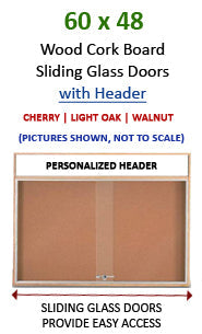 60x48 Indoor Information Board Message Centers w Tempered Glass Doors 