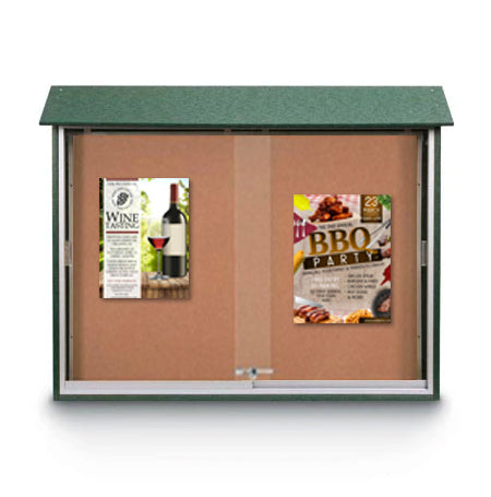 60x40 Outdoor Message Center Wall Mount with Sliding Doors
