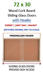 72x30 Indoor Information Board Message Centers w Tempered Glass Doors 