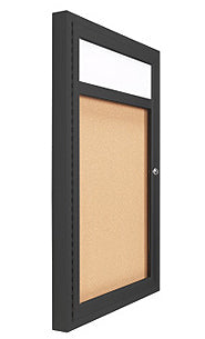 8.5 x 11 Enclosed Indoor Bulletin Boards with Header 8.5  x 11 (Single Door)