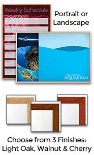 Custom Printed White Board 8.5x11 | Steel Magnetic Marker Board with Wood Frame
