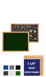Decorative Wood Framed 85x11 Display Board with Self Adhesive Easy Tack Board (6 Easy Tack Colors Available)