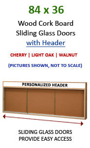 84x36 Indoor Information Board Message Centers w Tempered Glass Doors 
