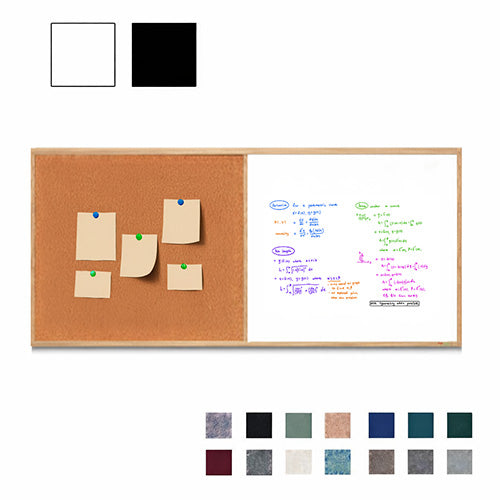 Value Line Combo Board 96x48 Wood Framed Cork Bulletin Marker Board (Open Face with Wood Trim)