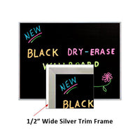 18 x 14 BLACK WET ERASE BOARD with 1/2" WIDE SILVER TRIM