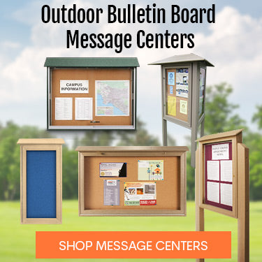 18 x 18 Outdoor MINI Message Center Cork Board Display on Post –  OutdoorDisplayCases