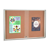 50 x 40 Indoor Enclosed Bulletin Cork Boards with Sliding Glass Doors