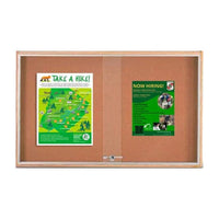 Sliding Glass Doors Indoor 60x36 Enclosed Bulletin Boards (Wood Framed)