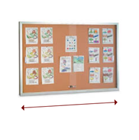 48 x 36 Indoor Enclosed Bulletin Cork Boards with Sliding Glass Doors