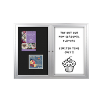 Enclosed 2-Door INDOOR Combo Board 48x60 | Cork Bulletin Board & Dry Erase Marker Board