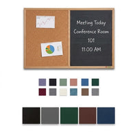 Value Line Combo Board 14x14 Wood Framed Cork Bulletin Letter Board (Open Face with Wood Trim)