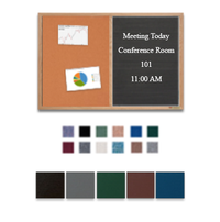 Value Line Combo Board 48x12 Wood Framed Cork Bulletin Letter Board (Open Face with Wood Trim)
