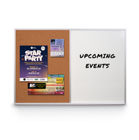Value Line Magnetic Combo Board 20x16 Metal Framed Cork Bulletin Marker Board (Open Face with Silver Trim)