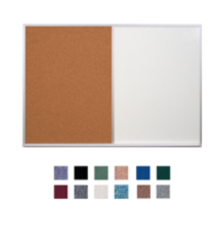 Value Line Combo Board 84x12 Metal Framed Cork Bulletin Marker Board (Open Face with Silver Trim)