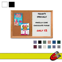 Decorative 40" x 50" Combo Bulletin Board & Magnetic Dry Erase White - Black Marker Board