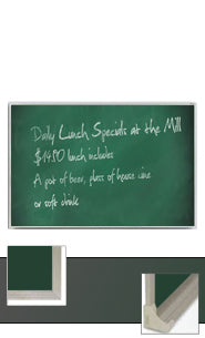 Green Chalk Board 11x14 with Silver Frame and Chalk Tray