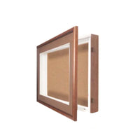 36x36 SwingFrame Designer Wood Framed Lighted Cork Board Display Case 3 Inch Deep