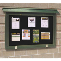 ECO-Design 42x28 Outdoor Wall Mount ULTRA-SIZE Information Board with Tackboard Landscape Cabinet + Faux Wood Cabinet