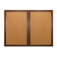 Enclosed Indoor Wood Bulletin Boards | Multiple Doors | 2 & 3 Door Wall Display Cases