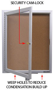 18x24 Bulletin Cork Board Pedestal Stand  Silver Locking Display Case –  BulletinBoards4Sale