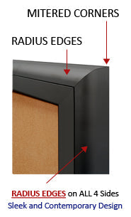 Enclosed Outdoor Bulletin Boards Radius Edge with Header & Lights (Multiple Doors)