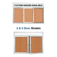 Enclosed Outdoor Bulletin Boards with Header and Radius Edge (Multiple Doors)