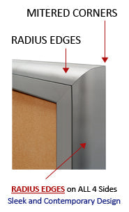 Indoor Enclosed Bulletin Boards 8.5 x 11 with Header (Radius Edge)