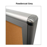 ROUNDED CORNERS WITH RADIUS EDGE (SHOWN IN POWDERCOAT GREY (SILVER))