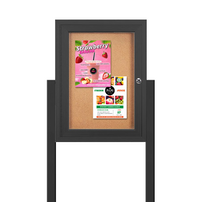 SwingCase Standing 30x40 Outdoor Bulletin Board Enclosed with 2 Posts (One Door)