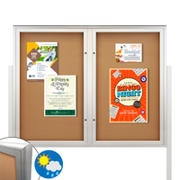 Freestanding EXTREME WeatherPlus™ Enclosed Radius Edge Outdoor Poster Case | Locking 2 and 3 Door Display Cases in 35+ Sizes