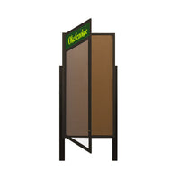 40 x 60 Extra Large Outdoor Enclosed Bulletin Board Lighted Display Case w Header and Posts (One Door)