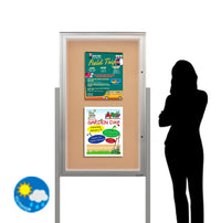 Free-Standing EXTREME WeatherPLUS™ Extra Large Outdoor Enclosed Bulletin Boards with LED Lights | XL Single Door Display Case in 15+ Sizes