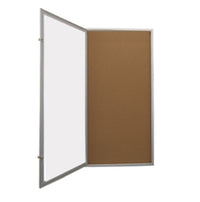 Extra Large 24x60 Outdoor Enclosed Bulletin Board Swing Cases with Lights (Single Door)