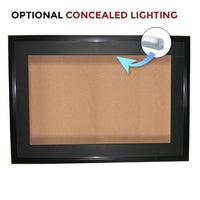 SwingFrame, Swing Open Shadow Box Display Case with Black Frame & Black Matboard | with Optional Interior Lighting