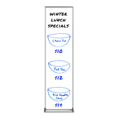 Value Line 12x48 White Board, Long Dry Erase Markerboard + Silver Trim Aluminum Frame