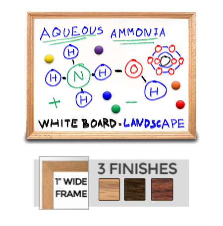 24x24 Magnetic White Dry Erase Marker Board with Wood Frame