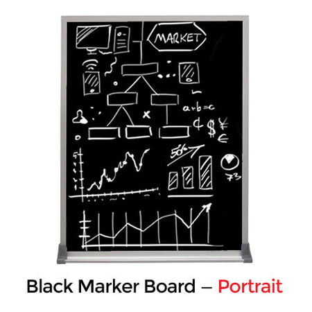 24x48 Magnetic Black Dry Erase Marker Board with Aluminum Frame