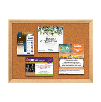 20 x 30 Wood Framed Cork Bulletin Board | Decorative Frame in 3 Wood Finishes | Fabrics and Cork Colors