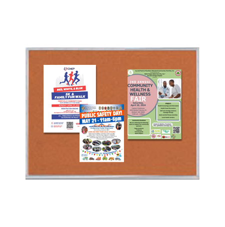 Value Line 12x16 Metal Frame Cork Bulletin Board (Open Face with Silver Trim)