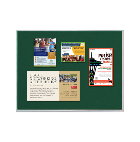 Value Line 24x96 Metal Frame Cork Bulletin Board (Open Face with Silver Trim)