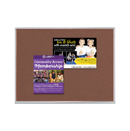 Value Line 36x72 Metal Frame Cork Bulletin Board (Open Face with Silver Trim)