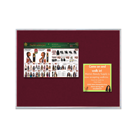 Value Line 48x48 Metal Frame Cork Bulletin Board (Open Face with Silver Trim)