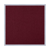 Vinyl over Cork Bulletin Board 12x12 (Open Face with Silver Trim) - Burgundy Vinyl