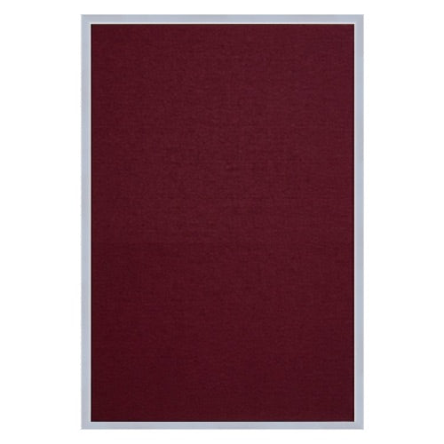 Vinyl over Cork Bulletin Board 12x18 (Open Face with Silver Trim) - Burgundy Vinyl