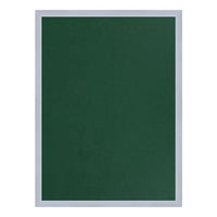 Vinyl Fabric Covered Cork Bulletin Board 8.5x11 | Open Face with Silver Trim Frame - Hunter Green Vinyl